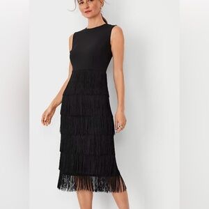 Ann Taylor Black fringe dress